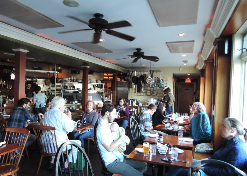 The busy dining room never stops