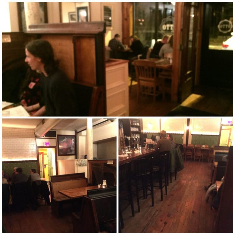 The bar and booths at Otto